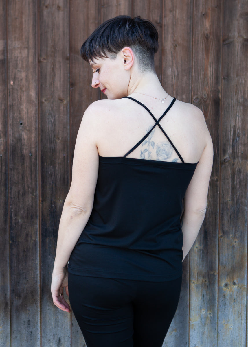 Tina | Trägertop mit Spitze | schwarz | Tenceljersey